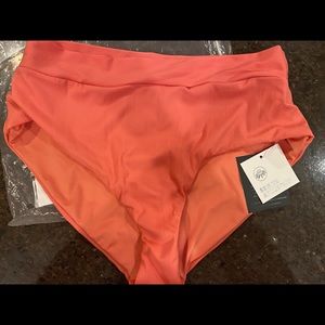 Senita Athletics Ribbed Paige High Waisted Swim Bottoms- NEW